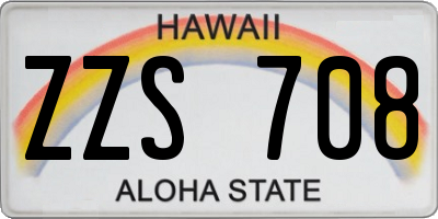 HI license plate ZZS708