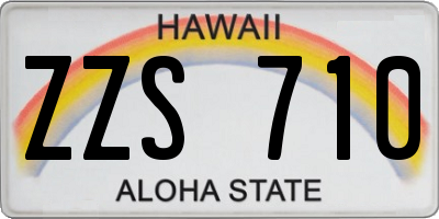 HI license plate ZZS710