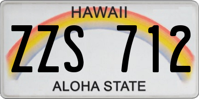 HI license plate ZZS712