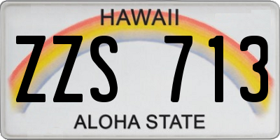 HI license plate ZZS713