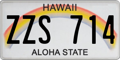 HI license plate ZZS714