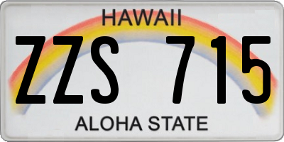 HI license plate ZZS715