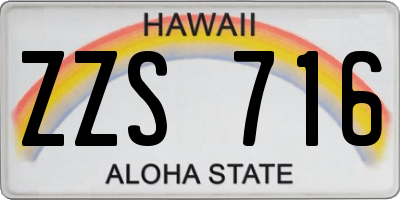 HI license plate ZZS716