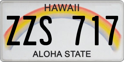 HI license plate ZZS717