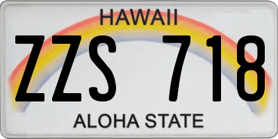 HI license plate ZZS718