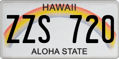 HI license plate ZZS720