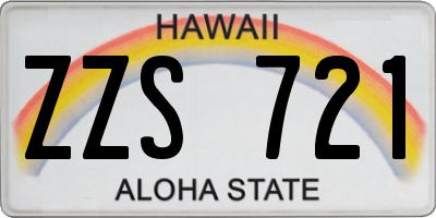 HI license plate ZZS721