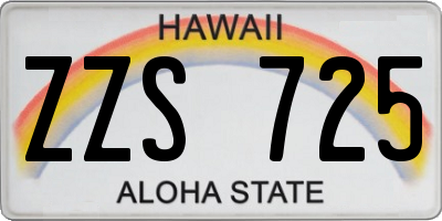 HI license plate ZZS725