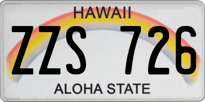 HI license plate ZZS726