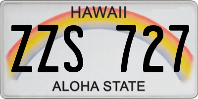 HI license plate ZZS727