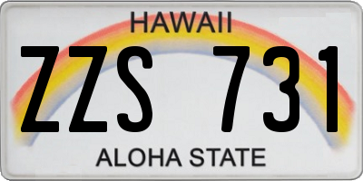 HI license plate ZZS731