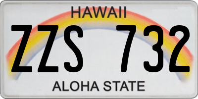 HI license plate ZZS732