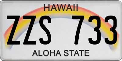 HI license plate ZZS733