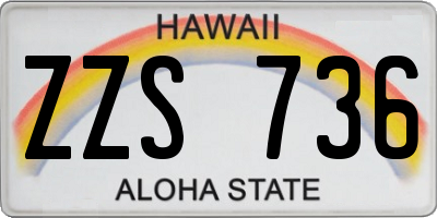 HI license plate ZZS736