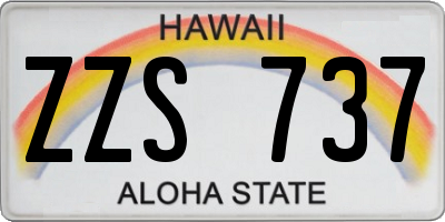 HI license plate ZZS737