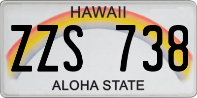 HI license plate ZZS738