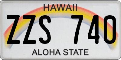 HI license plate ZZS740