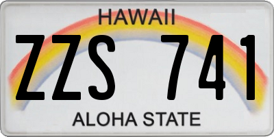 HI license plate ZZS741