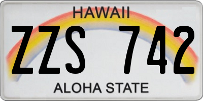 HI license plate ZZS742