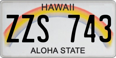 HI license plate ZZS743