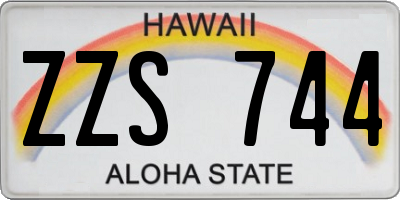 HI license plate ZZS744