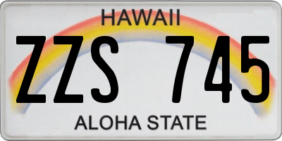 HI license plate ZZS745