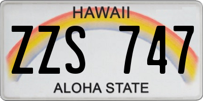 HI license plate ZZS747