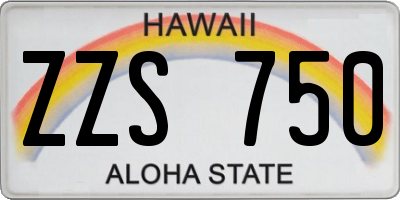 HI license plate ZZS750