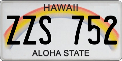 HI license plate ZZS752