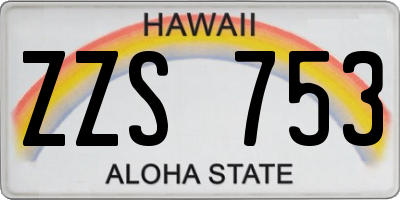 HI license plate ZZS753