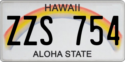 HI license plate ZZS754