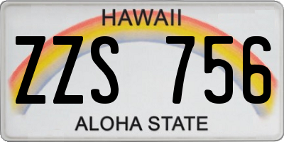 HI license plate ZZS756