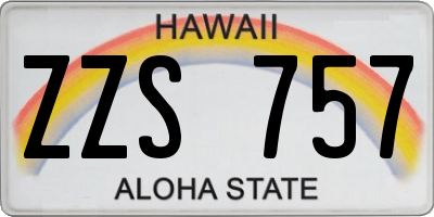 HI license plate ZZS757