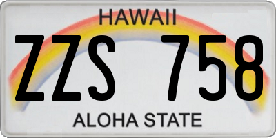 HI license plate ZZS758