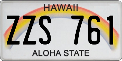 HI license plate ZZS761