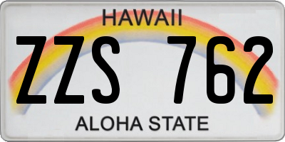 HI license plate ZZS762