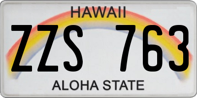 HI license plate ZZS763