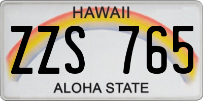 HI license plate ZZS765