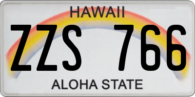 HI license plate ZZS766