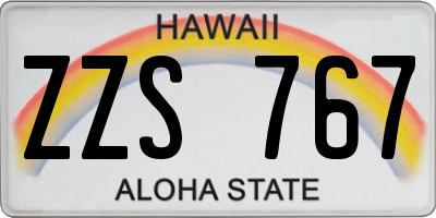 HI license plate ZZS767