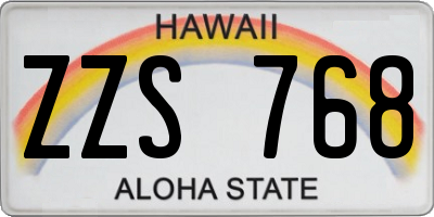 HI license plate ZZS768