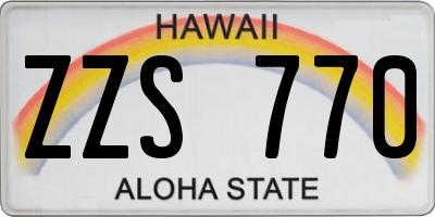 HI license plate ZZS770