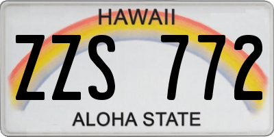 HI license plate ZZS772