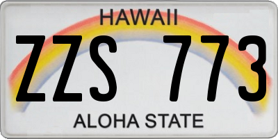 HI license plate ZZS773