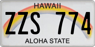 HI license plate ZZS774