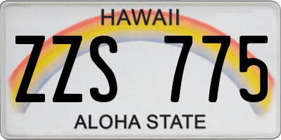 HI license plate ZZS775