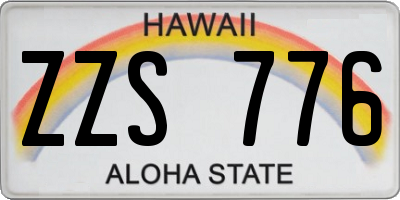 HI license plate ZZS776