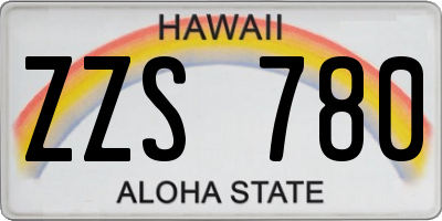 HI license plate ZZS780