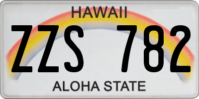 HI license plate ZZS782