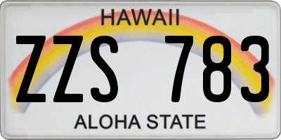 HI license plate ZZS783